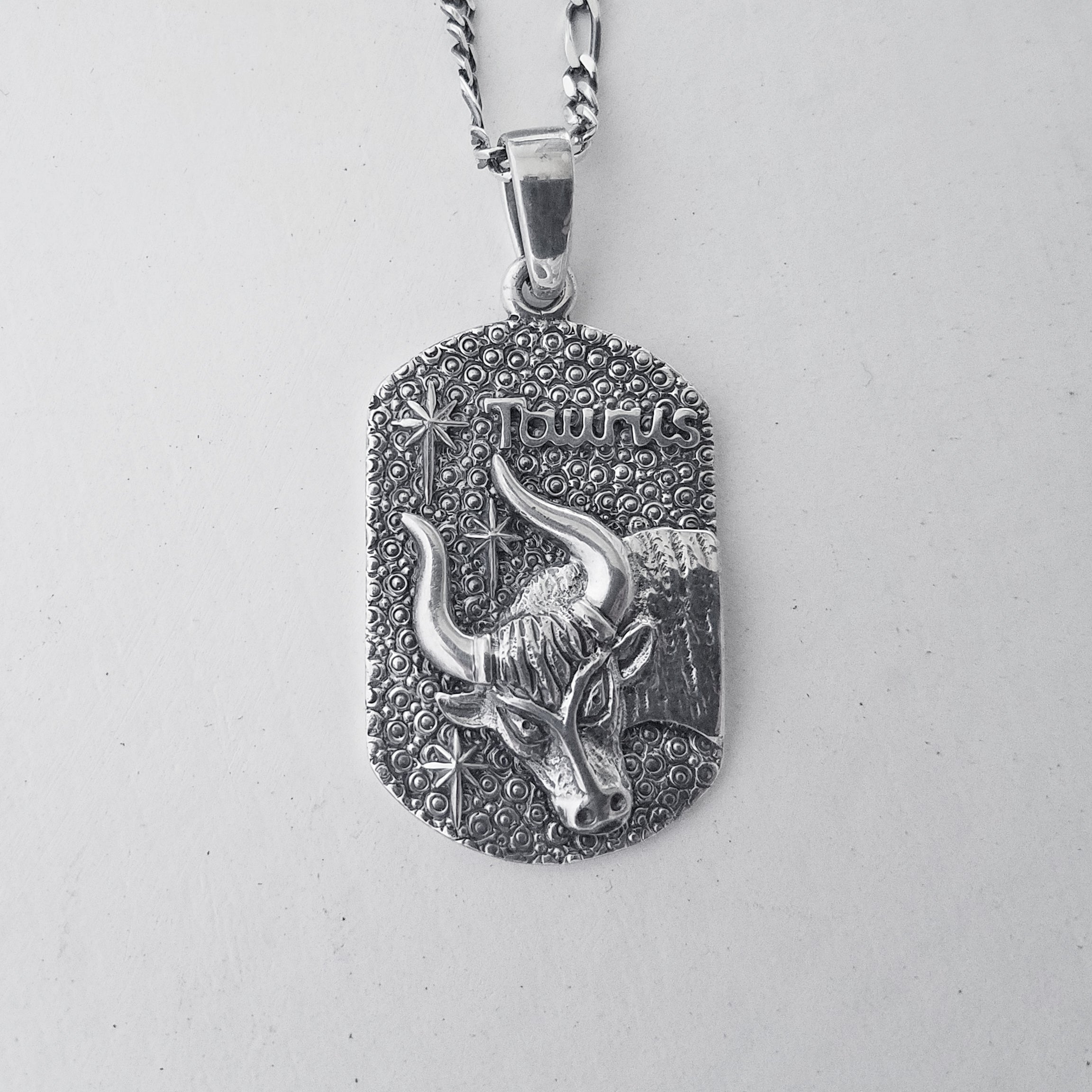 1/4ctw Diamond Halo Taurus Constellation Sterling Silver Zodiac Pendant  Necklace | REEDS Jewelers