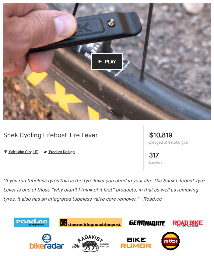 snek cycling-kickstarter tire lever