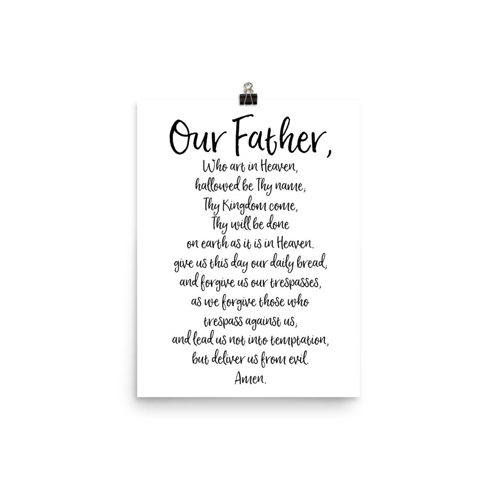 Our Father Prayer The Lord S Prayer Catholic Art Poster Catholic H Catholic Art Store