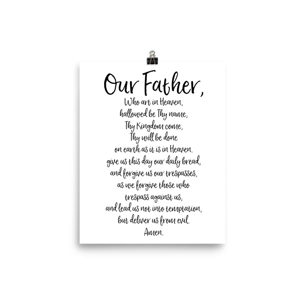 our father prayer the lords prayer catholic art poster