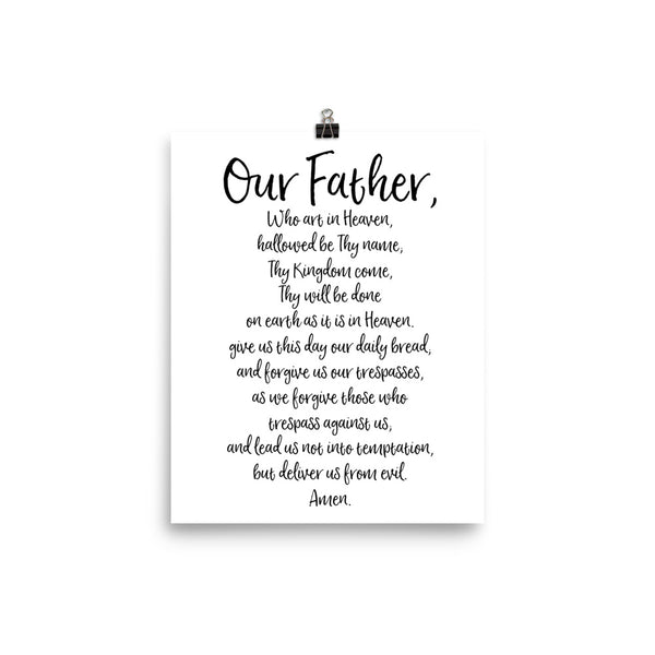 our father prayer the lords prayer catholic art poster