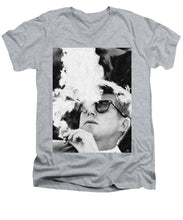 Jfk Cigar And Sunglasses Cool President Photo - Men's V-Neck T-Shirt