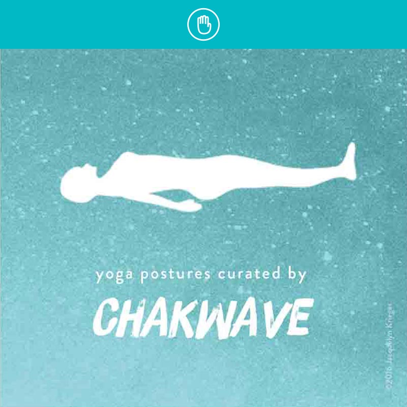 ChakWave savasana yoga pose with stars in background.