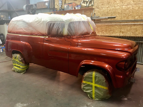 This wine truck is getting a custom paint job. Our vintage mobile bars are the best conversation starters at any wedding venue or corporate party. Many people enjoy having us at their private parties or birthday parties. Let us bring the beverages of your choice and the vintage mobile bar truck of your dreams to you. 