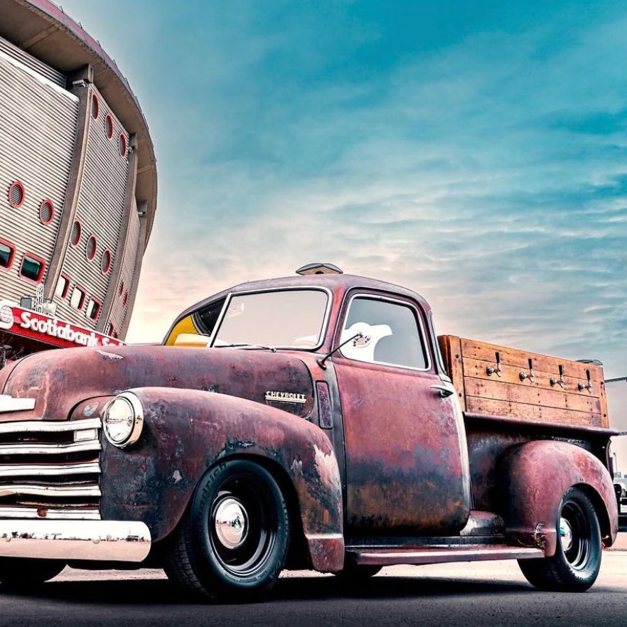 Our patina 1949 vintage Chevy truck mobile bar is a head turner, guaranteed to redefine your event experience in the Calgary and surrounding area including Canmore and Banff.