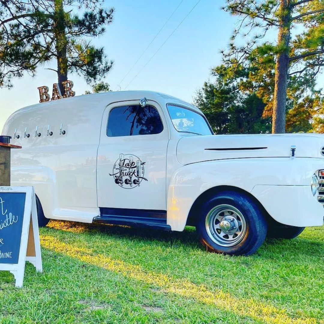 Our 1966 Chevy Suburban is equipped with five taps, ensuring everyone can have something they like! We have no limitations when it comes to what we can serve. Beer, wine, champagne, pre-made cocktails, you name it!