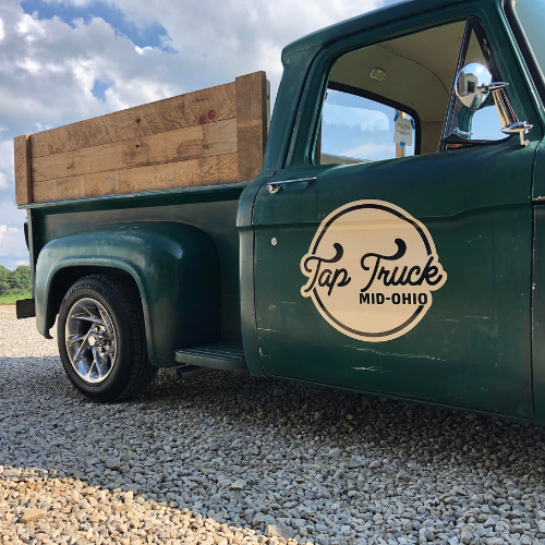 Let our vintage side-step pick-up cruise in as your co-host. She adds a one of a kind focal point to your event while serving the beverages you request.