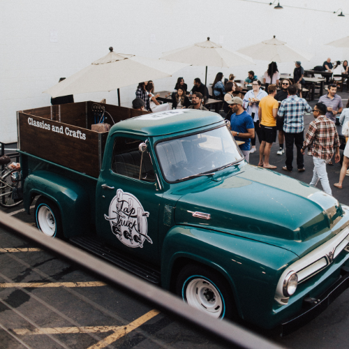 Let our vintage 1953 Ford “tap-in” as your co-host. She adds a unique sense of style to your event while serving happiness to your guests one pour at a time.