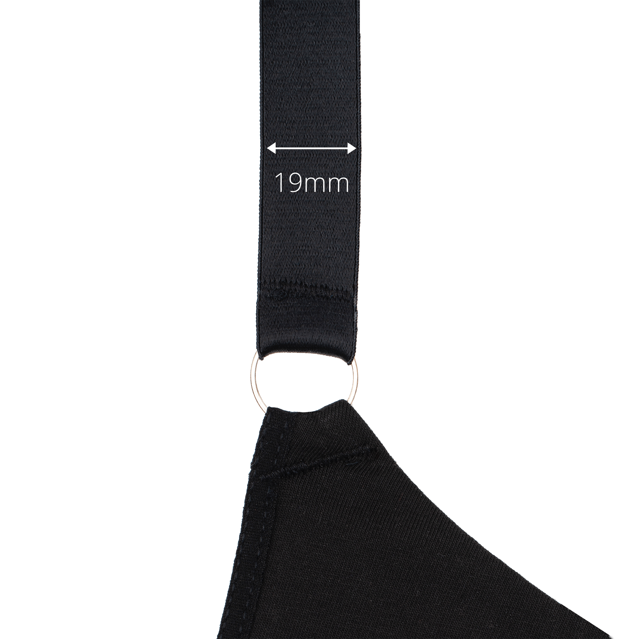 flatlay of a nisa custom wide bra strap in black
