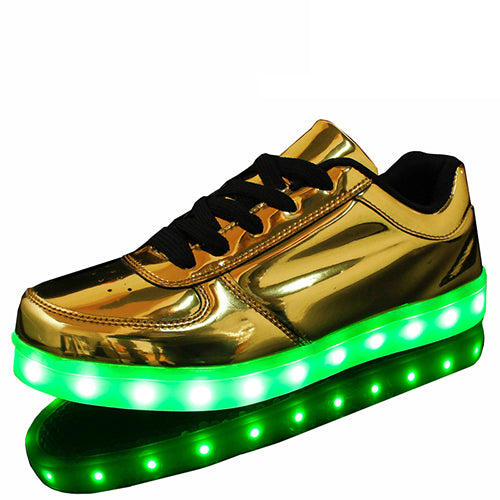led gold shoes
