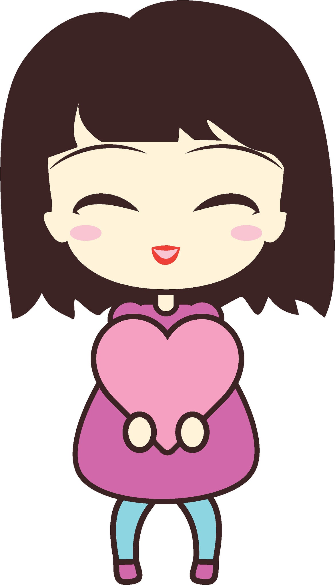 Adorable Cute Japanese Kawaii Girl Cartoon Emoji #1 Vinyl Decal Sticke ...