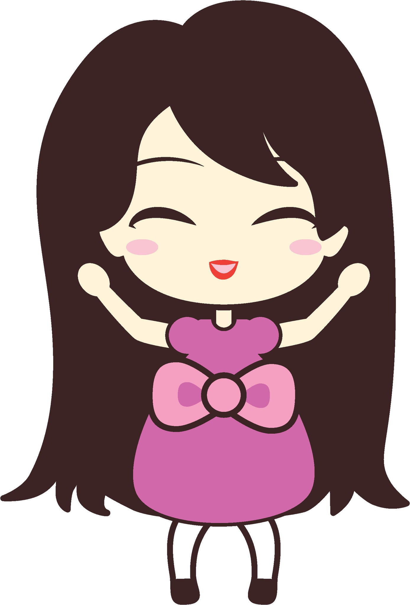 Adorable Cute Japanese Kawaii Girl Cartoon Emoji 8 Vinyl