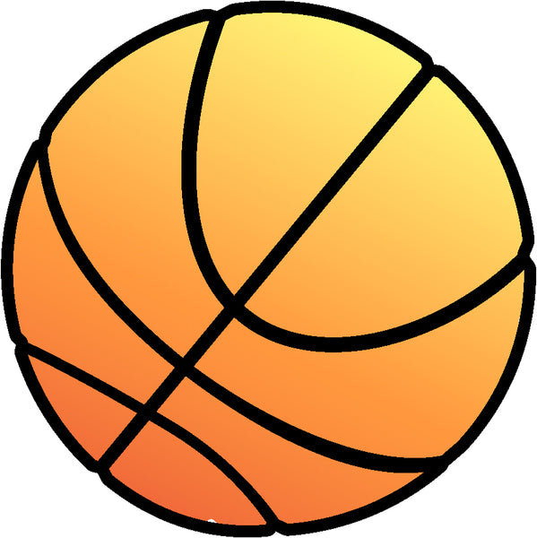 Cool I Love Heart Sport Cartoon Icon Emoji - Basketball #1 Vinyl Stick ...