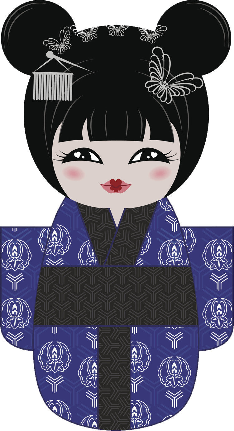 Cool Pretty Kawaii Japanese Geisha Cartoon 2 Vinyl Decal Sticker