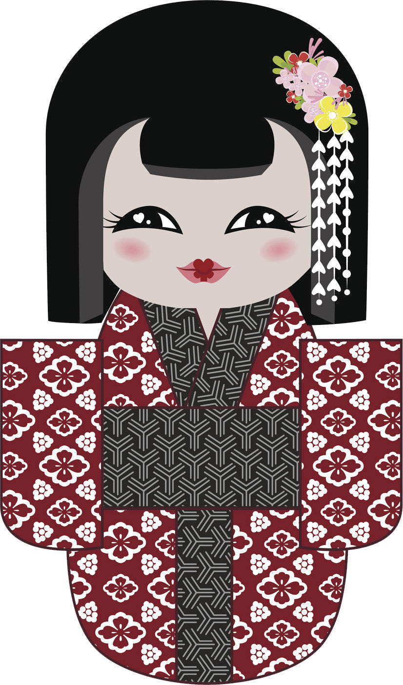 Cool Pretty Kawaii Japanese Geisha Cartoon 6 Vinyl Decal Sticker