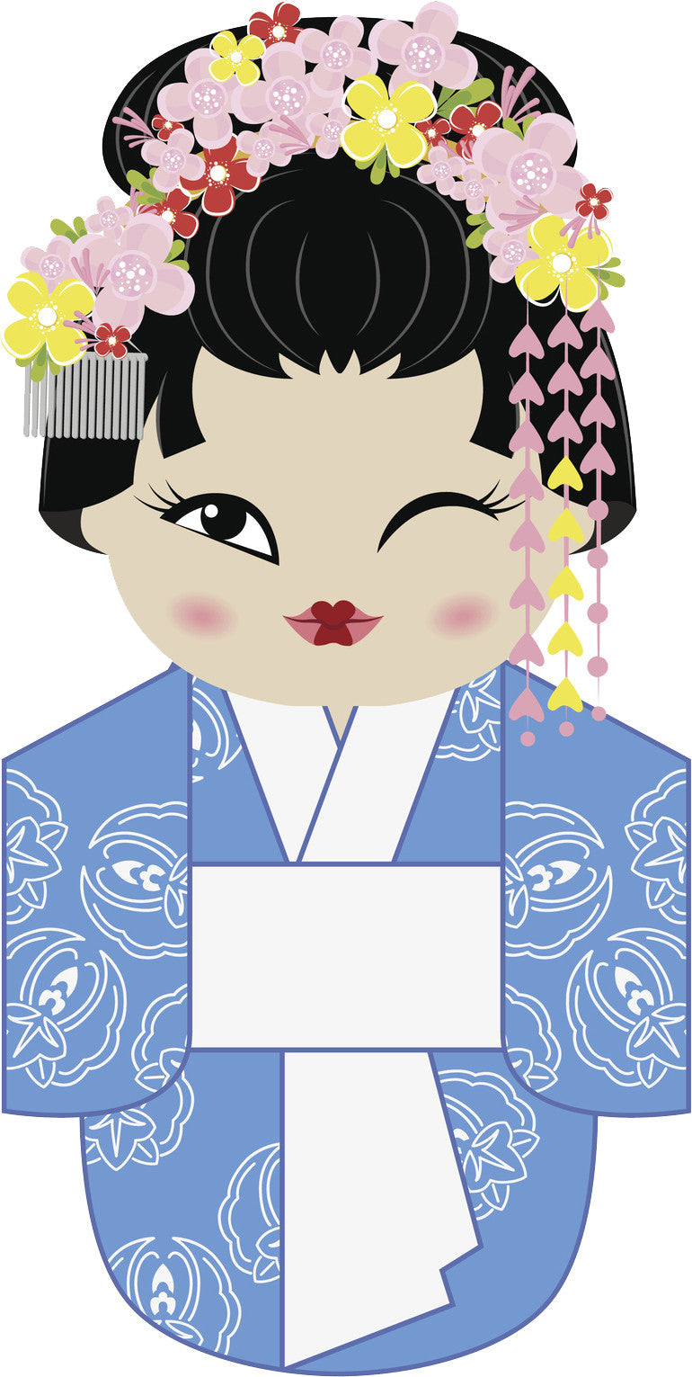 Cool Pretty Kawaii Japanese Geisha Cartoon 9 Vinyl Decal Sticker