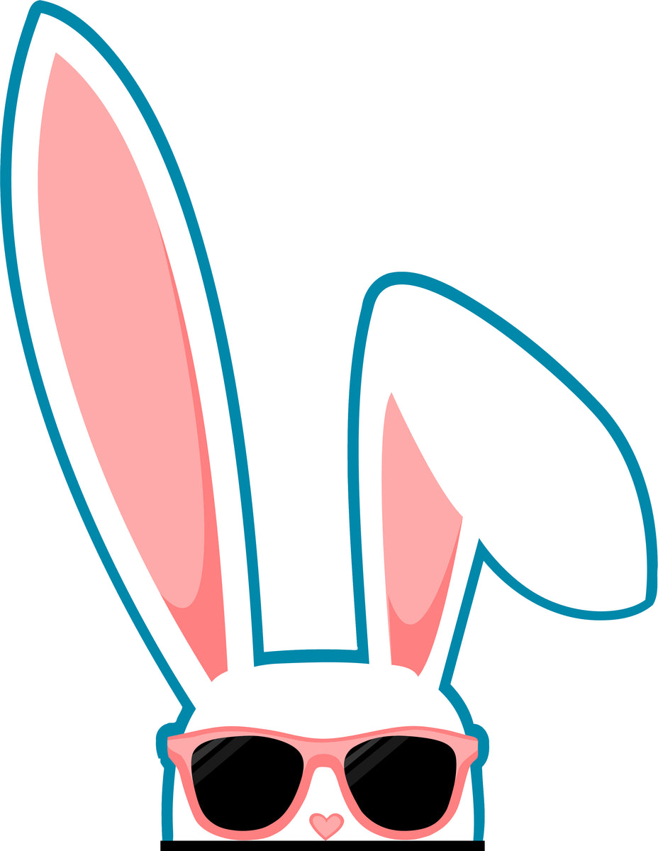 Cool Summer White Hipster Bunny Rabbit with Pink Shades Cartoon Icon V ...