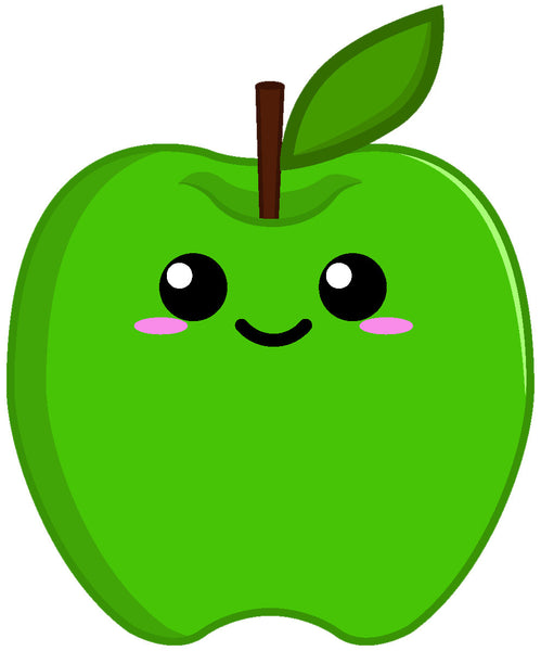 Happy Cute Kawaii Fruit Cartoon Emoji Apple Vinyl Dec