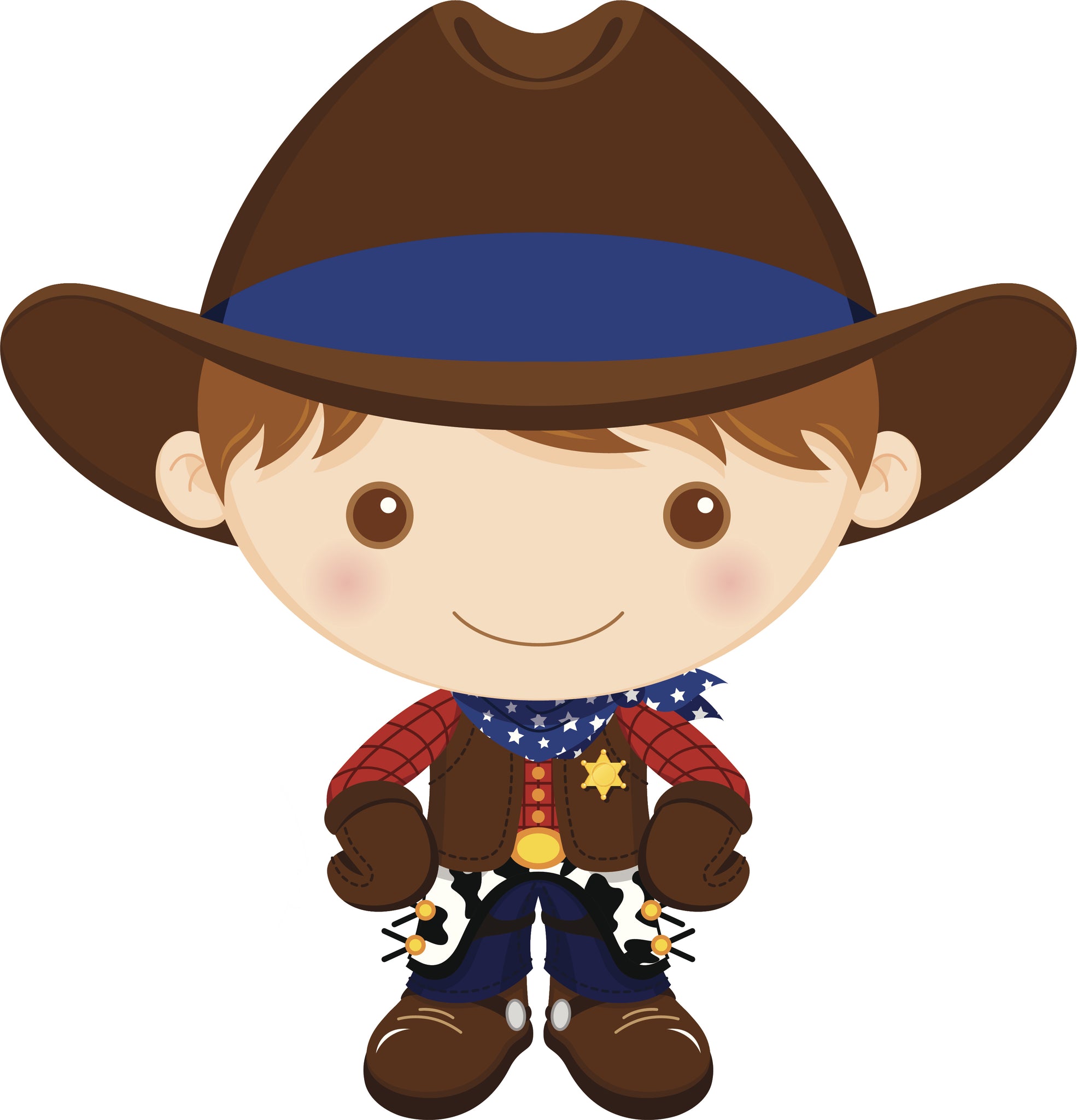 Cute Little Cowboy Cartoon - Boy Vinyl Decal Sticker – Shinobi Stickers