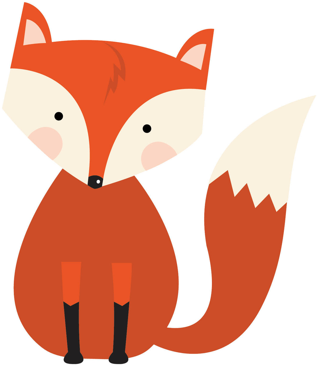 Cute Little Friendly Forest Animal Cartoon - Fox Vinyl Decal Sticker