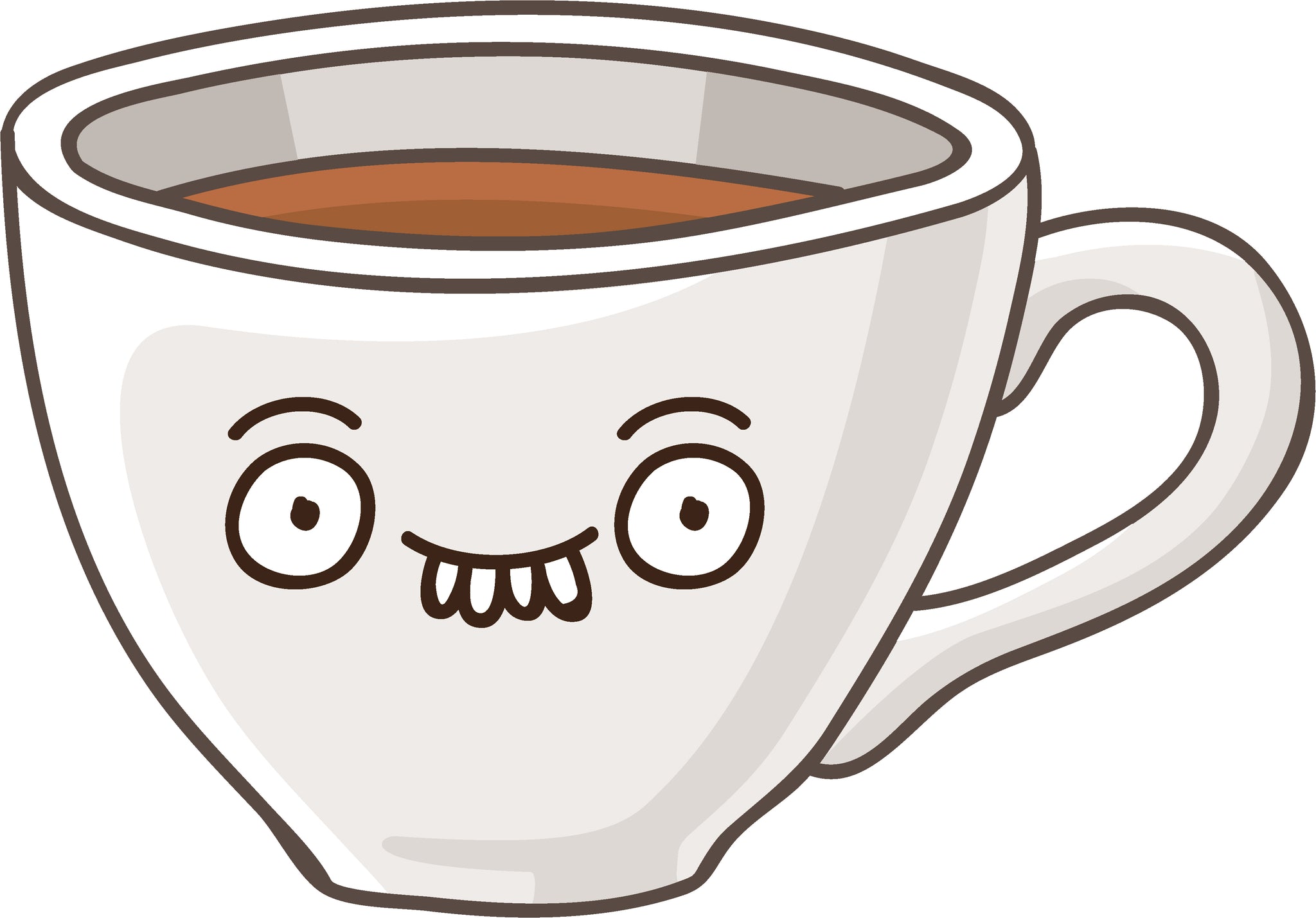 Cute Silly Cafe Coffee Tea Cup Mug Cartoon Emoji 8 Vinyl Decal Sticke