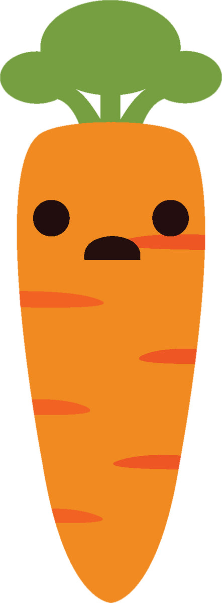 Cute Simple Orange Carrot Cartoon Emoji 8 Vinyl Decal Sticker