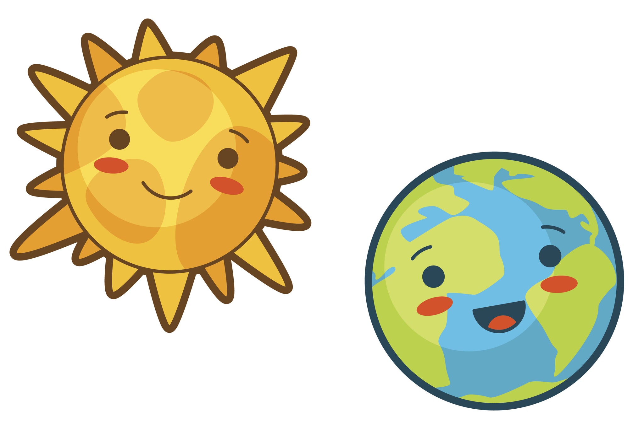 Cute Sun And Earth Couple Vinyl Decal Sticker Shinobi Stickers 1626