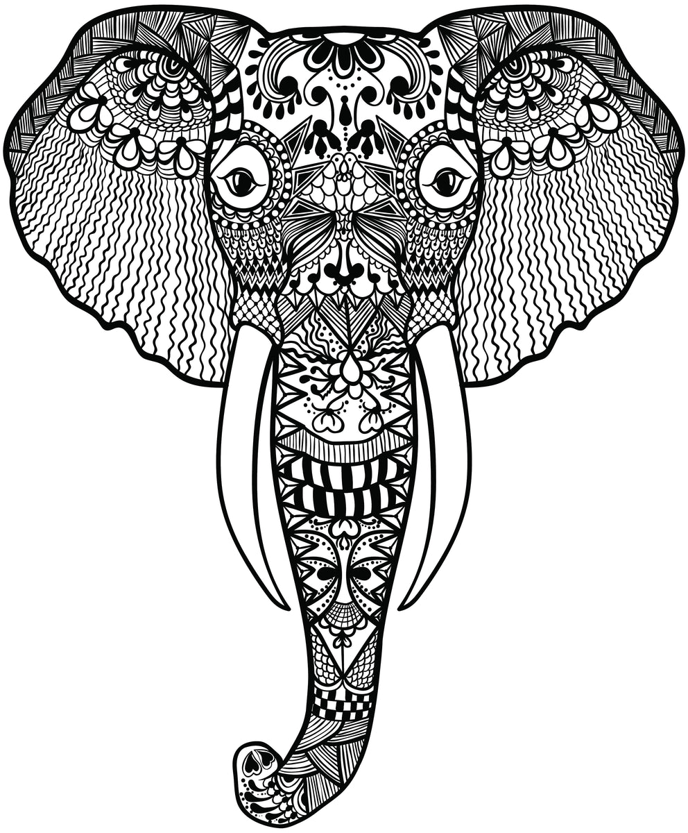 Elephant Head with Henna Pattern Vinyl Decal Sticker – Shinobi Stickers
