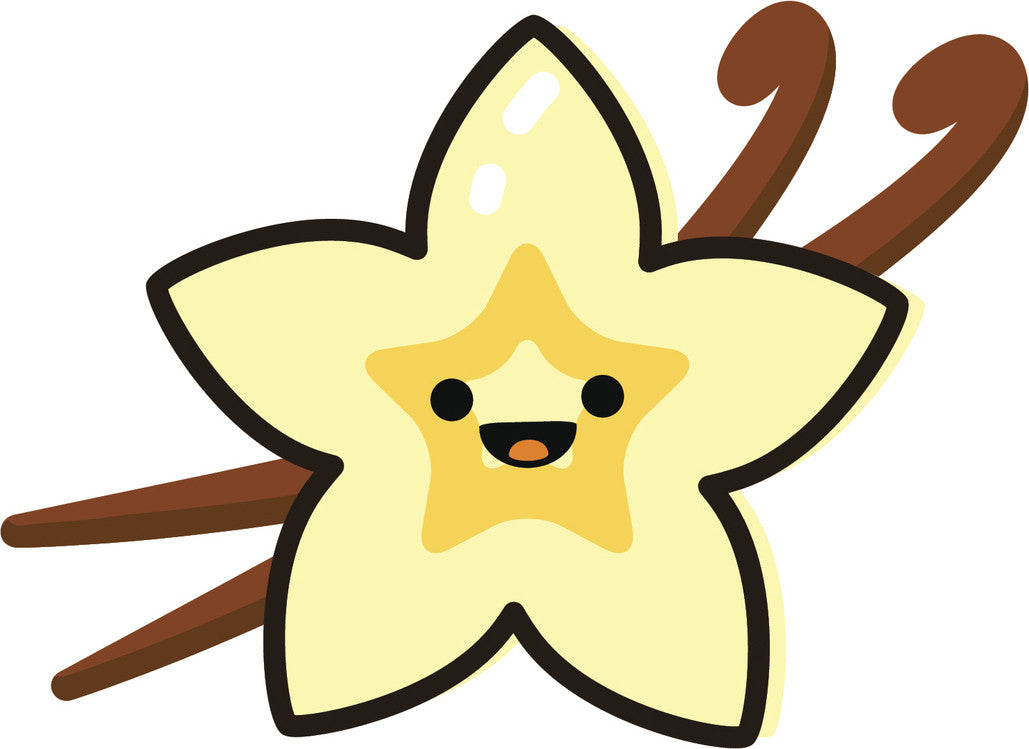 Happy Cute Kawaii Fruit Cartoon Emoji Starfruit Vinyl Decal Sticker