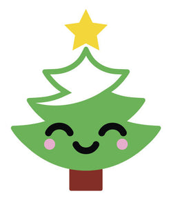 Premium Vector Eco Christmas Tree For Patches Badges Stickers Logos Cute  Funny Icon In Asian Japanese Kawaii Style