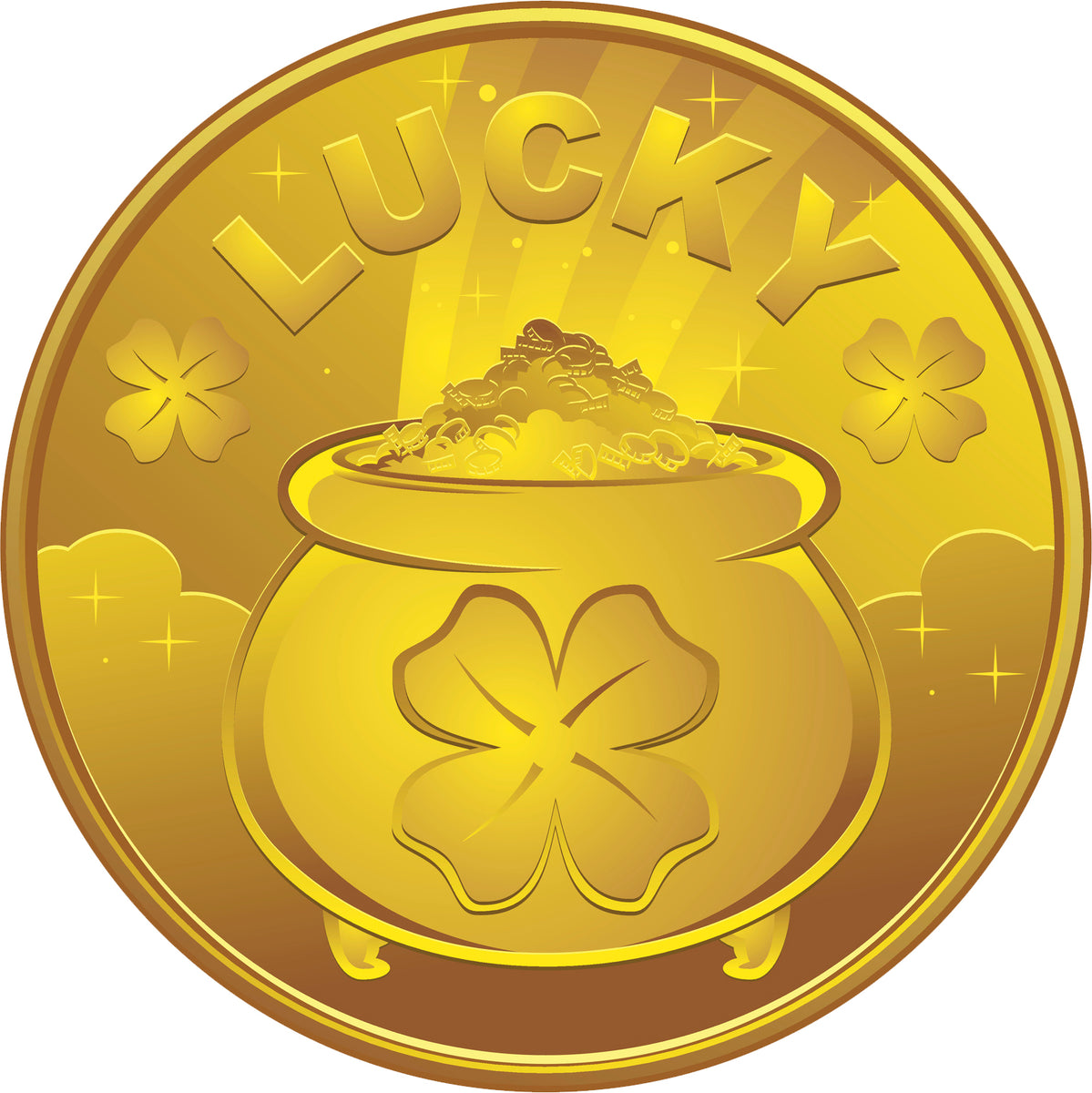 Lucky Pot of Gold Golden Coin Cartoon Vinyl Decal Sticker – Shinobi ...