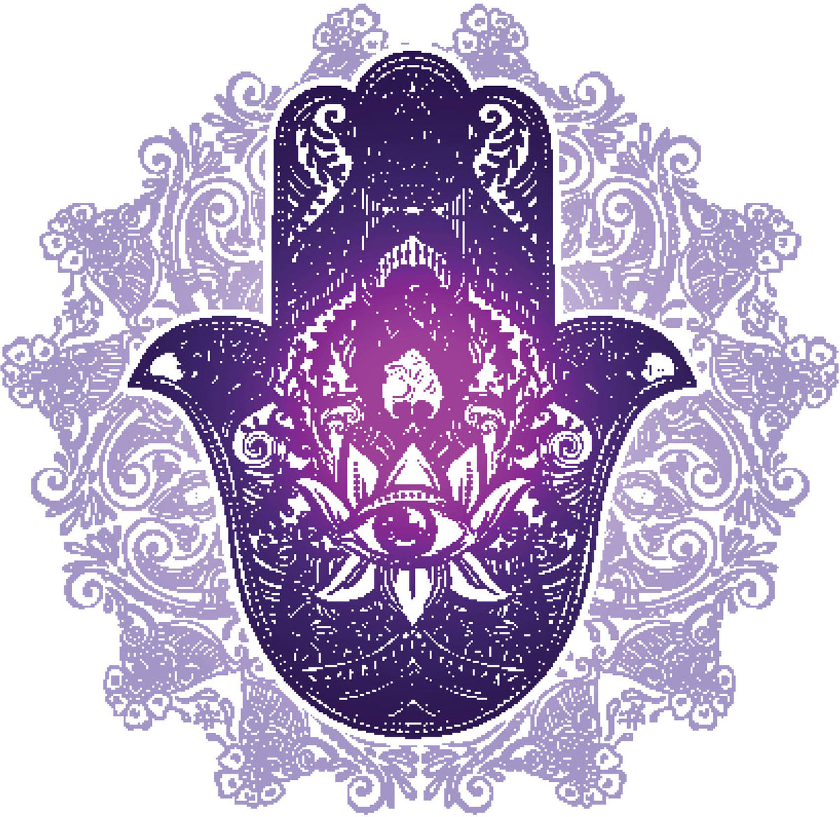 Purple Ombre Vintage Hamsa Hand of Fatima Vinyl Decal Sticker – Shinobi ...
