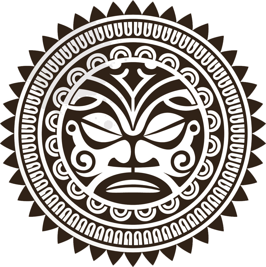 Simple Black and White Mayan Aztec Cartoon Icon Emblem #4 Vinyl Decal ...
