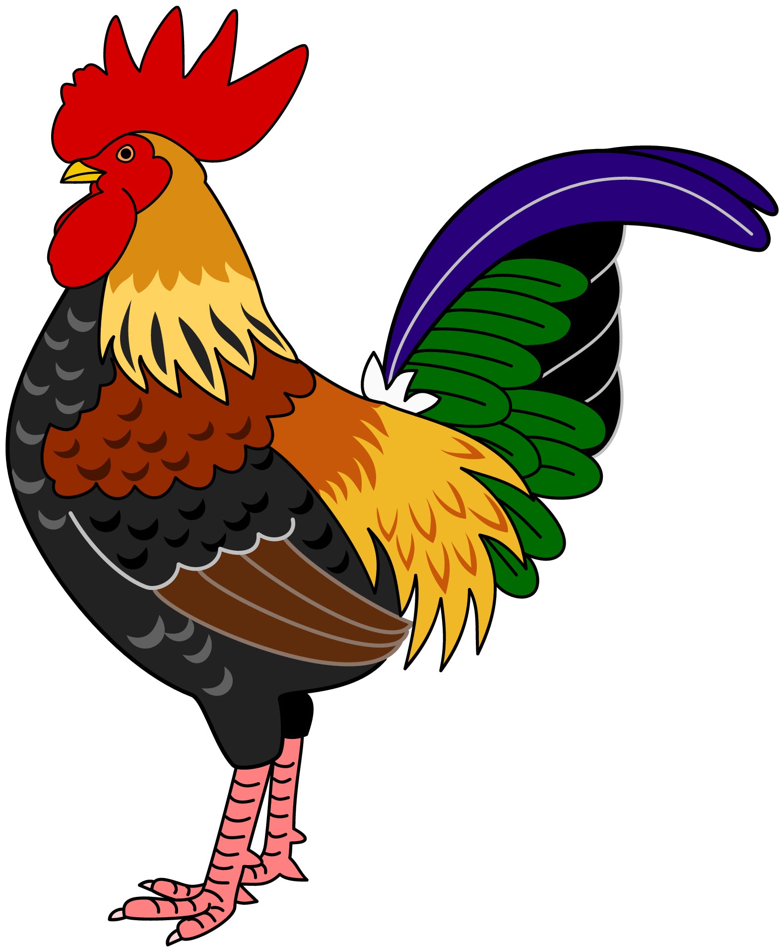 Strong Colorful Rainbow Rooster Vinyl Decal Sticker – Shinobi Stickers