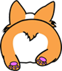 Cute Adorable Kawaii Happy Corgi Puppy Dog Butt Cartoon Vinyl Decal Sticker