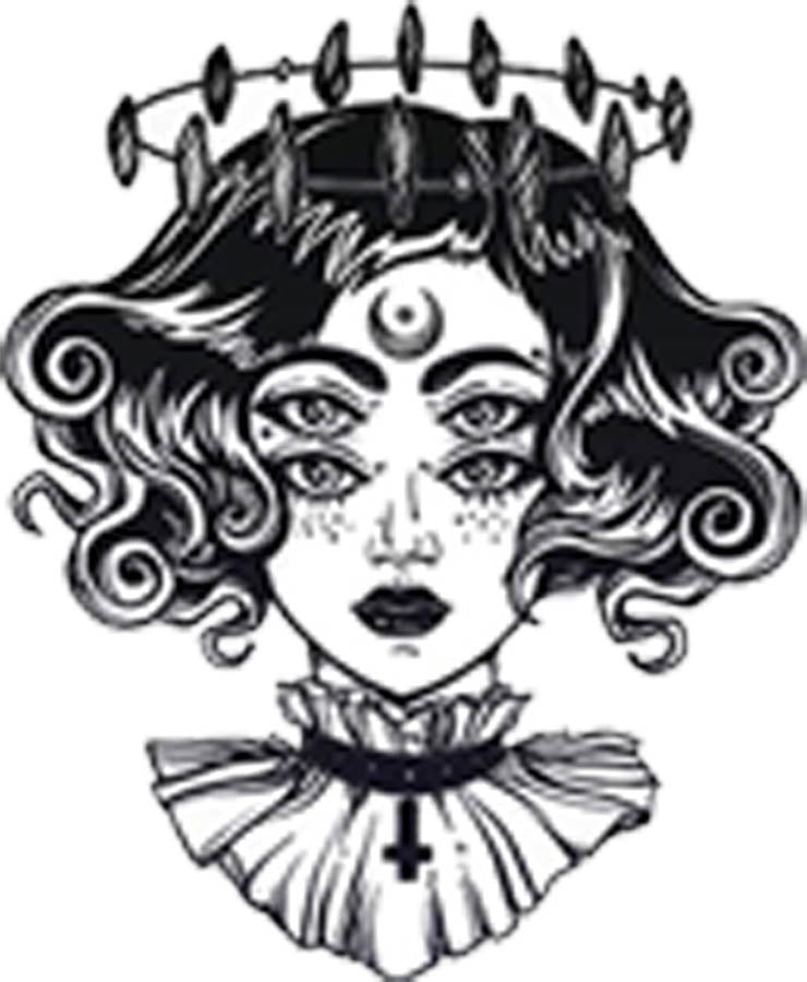 Pretty Creepy Double Eyed Circus Girl Angel Cartoon Vinyl Decal Sticke ...