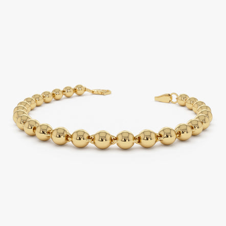 Gold Beaded Bracelet- 5mm – N & K Designs