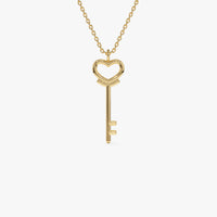 14K Heart Key Necklace
