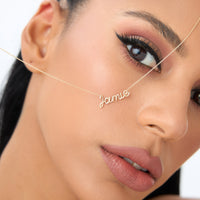 14K Wire Script Custom Name Necklace