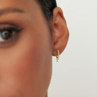 14k Single Baguette Hoop Charm