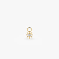 14k Diamond Spiked Star Hoop Charm