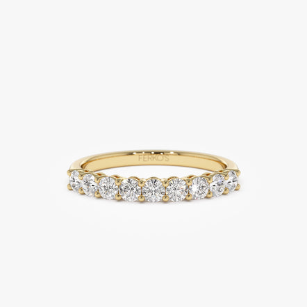 Basket Five Stone Wedding Band In 14K Yellow Gold