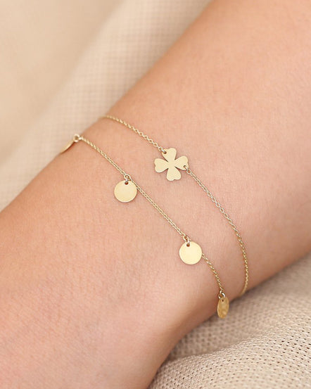 Heart Bracelet / 14k Solid Gold Dangle Heart Bracelet / Heart