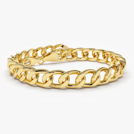 14k Gold Thick Puffed Mariner Bracelet – FERKOS FJ