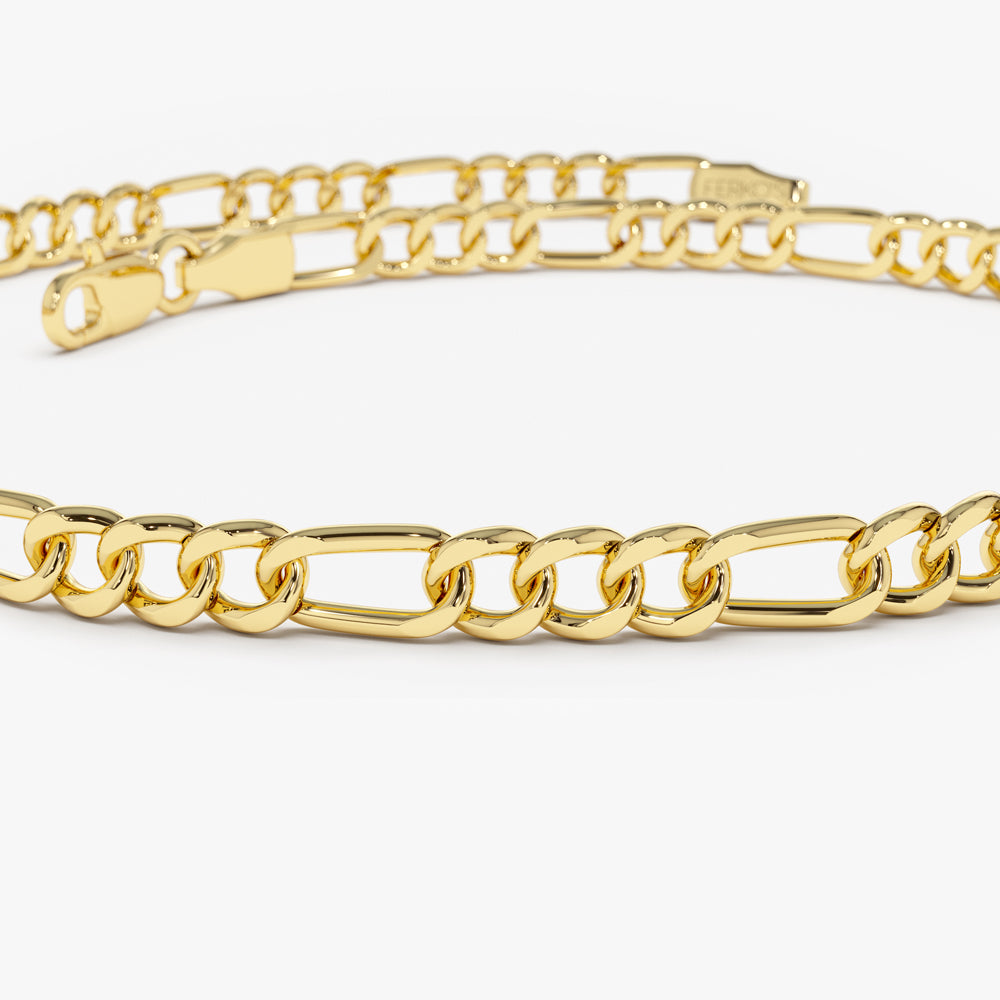 Gesprekelijk Bel terug Praten tegen 14k Gold Figaro Chain Bracelet – FERKOS FJ