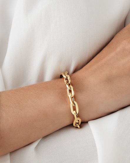 AZUNI CHUNKY OVAL LINK CHAIN BRACELET — Peacock & May