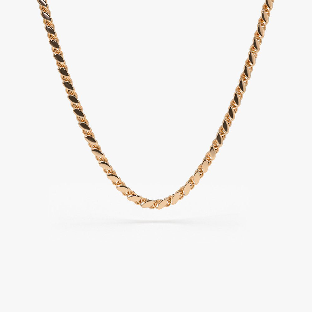 14k Solid Gold Unique Necklace