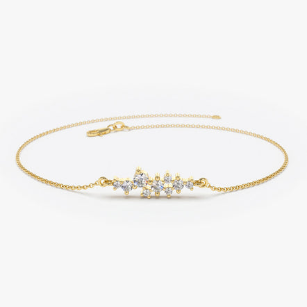 14k Yellow Gold Five Pointed Star Diamond Bezel Bracelet – Liberal Jewellery