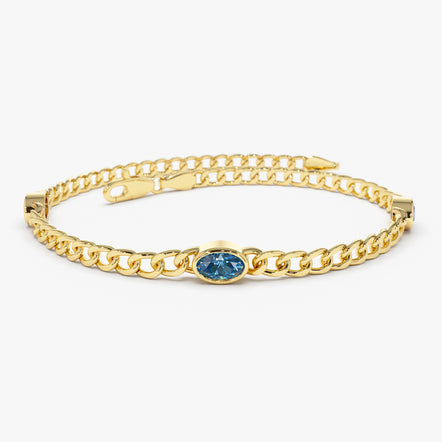 14k Solid Gold Tiny Paper Clip Link Bracelet – FERKOS FJ