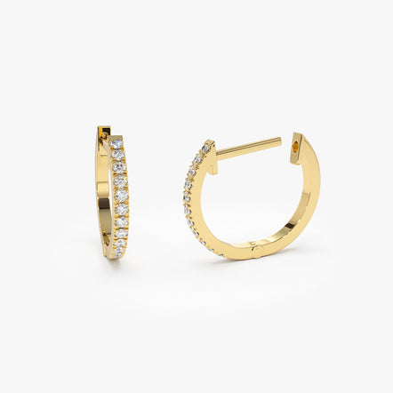 14K Gold Diamond Hoop Earring 66443